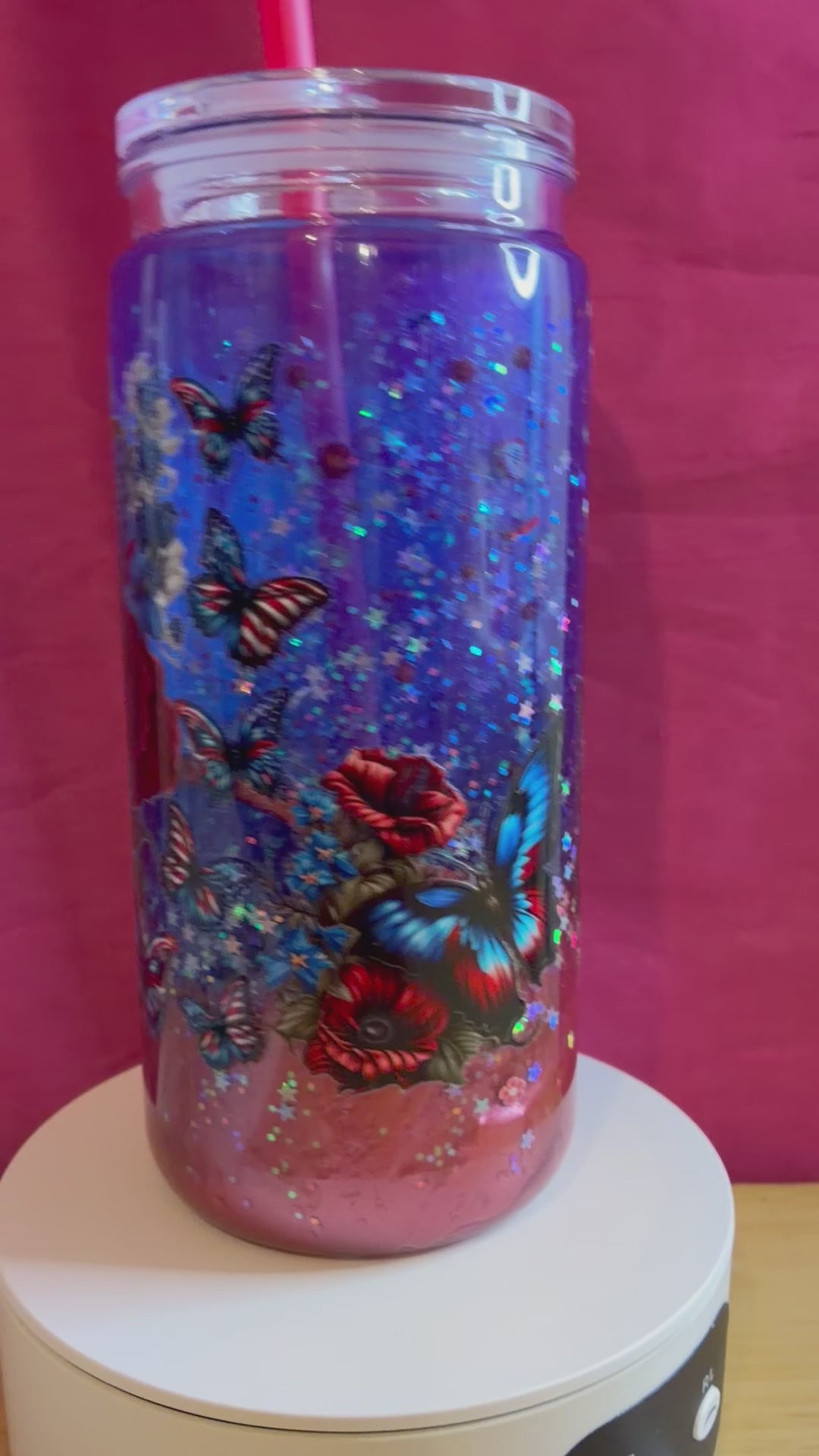 Lava Snow Globe Tumbler.